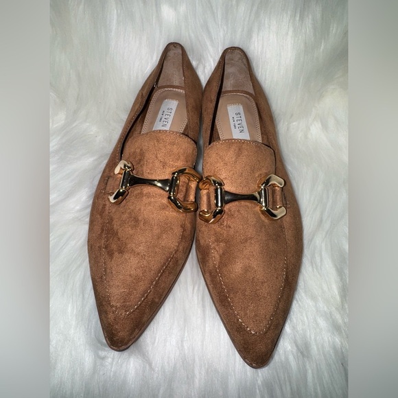 Steven By Steve Madden Brown Suede Flats with Horsebit Detail - Picture 1 of 10